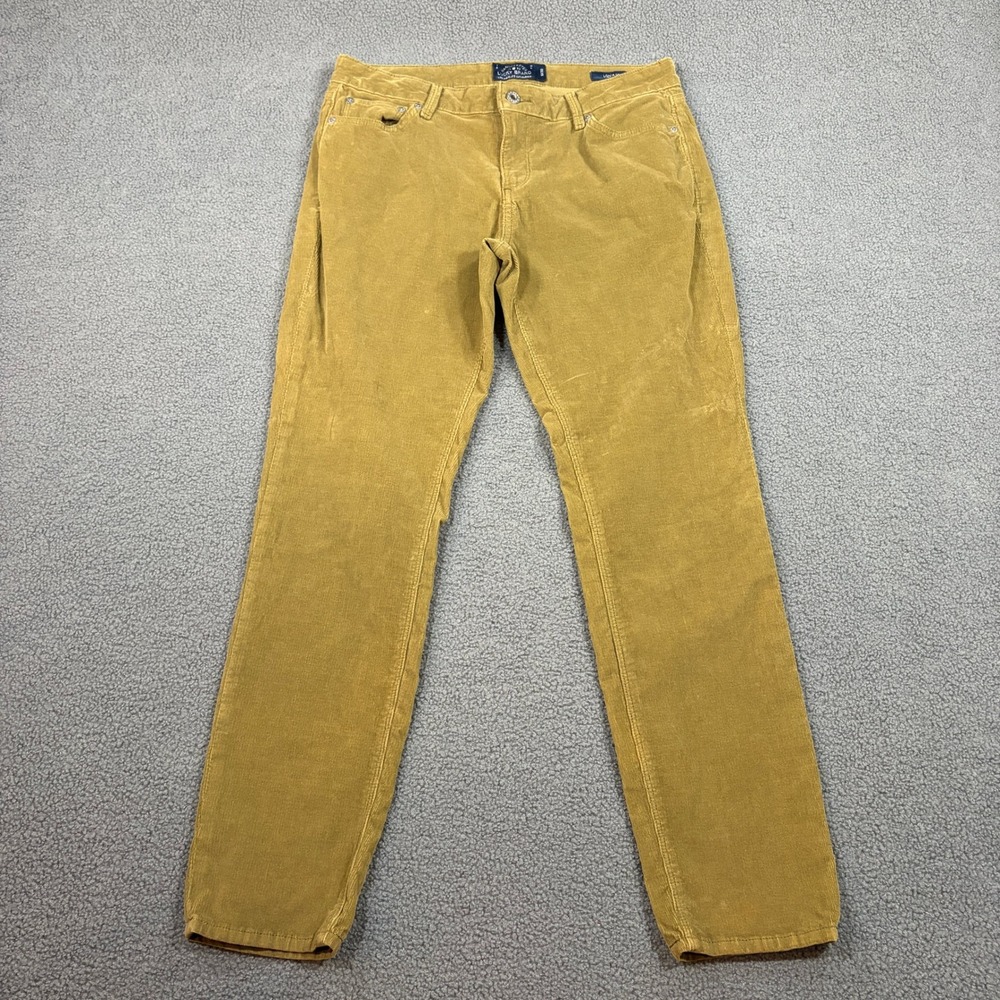 Lucky Brand Pants Womens 10/30 Gold Lolita Skinny Corduroy 7WP1435 Stretch Mid